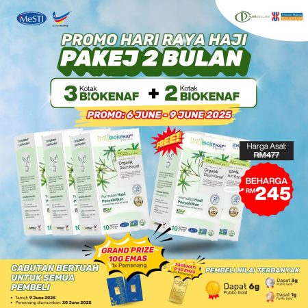 PROMO RAYA HAJI 3 HARI SAHAJA (7 - 9 JUNE 2025) : [PAKEJ 2 BULAN] BUY 3 + FREE 2
